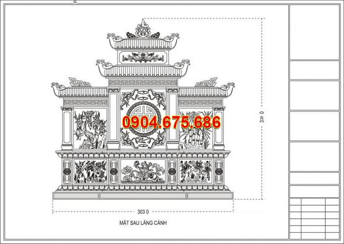 30 Bản vẽ thiết kế khu lăng mộ đá đẹp Ninh Vân - Ninh Bình chuẩn phong thủy