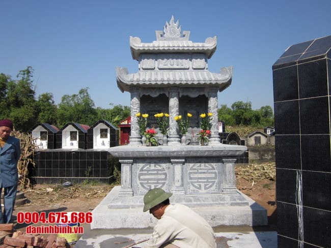 mộ đôi bằng đá tại Quảng Trị đẹp