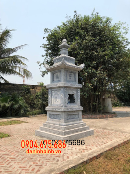 Kiểu mộ tháp đá đẹp chất lượng cao lắp đặt tại Tiền Giang