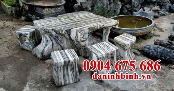 Mẫu bàn ghế đá tự nhiên Ninh Bình đẹp