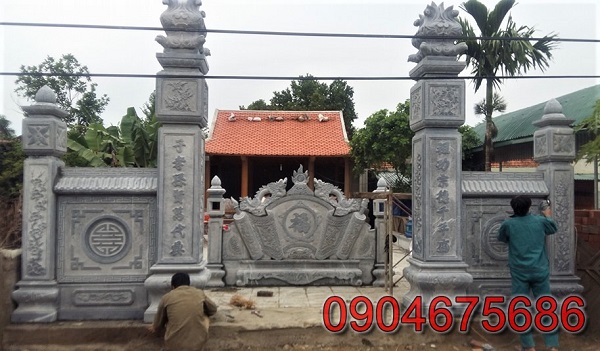 Cổng đá không mái lắp đặt tại Nam Định