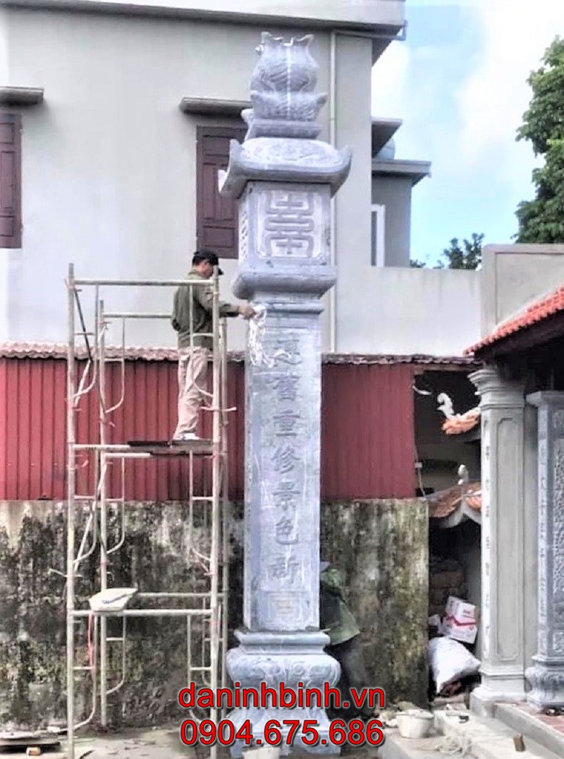 Mẫu cột lửa nhà thờ họ bán tại tây Ninh có kích thước chuẩn phong thuỷ thước lỗ ban