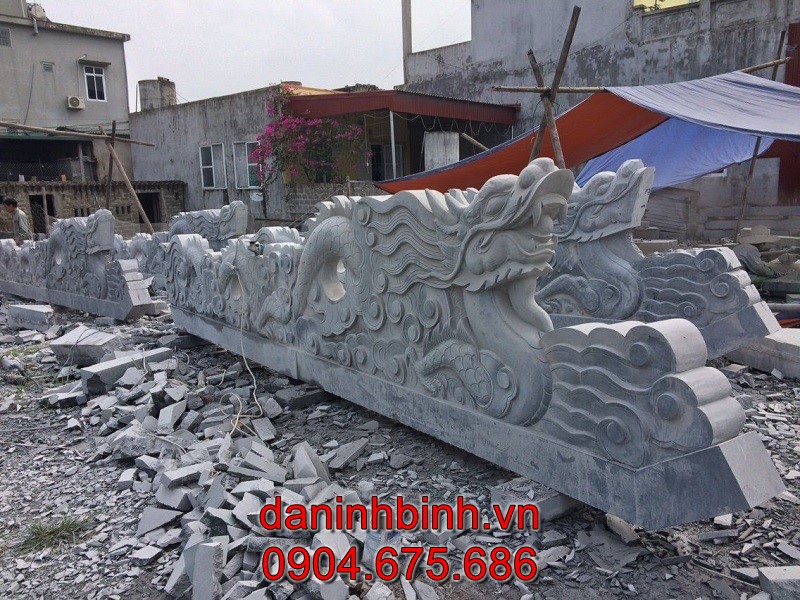 Cơ sở đá mỹ nghệ Ninh Vân chuyên chế tác các mẫu rồng đá bậc thềm đẹp chuẩn phong thuỷ, giá tốt, uy tín, chất lượng