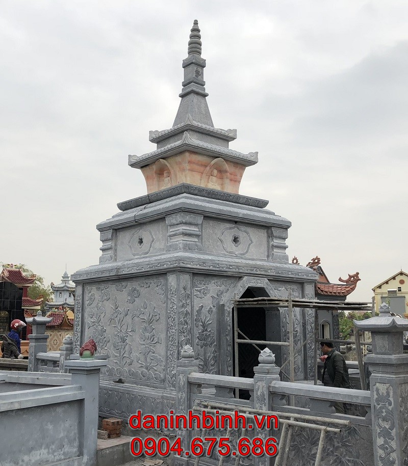 Mẫu tháp mộ sư đẹp chuẩn phong thuỷ bán tại Thái Bình