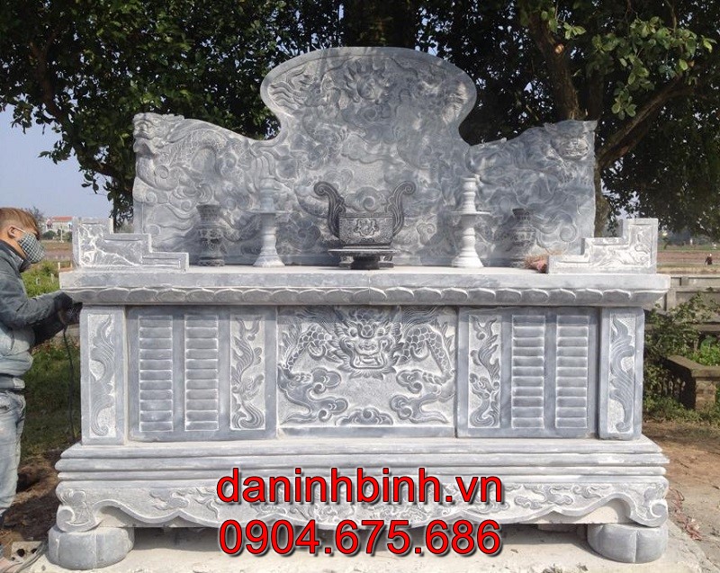 Bàn lễ đá tự nhiên bền đẹp chuẩn phong thuỷ bán tại Hưng Yên