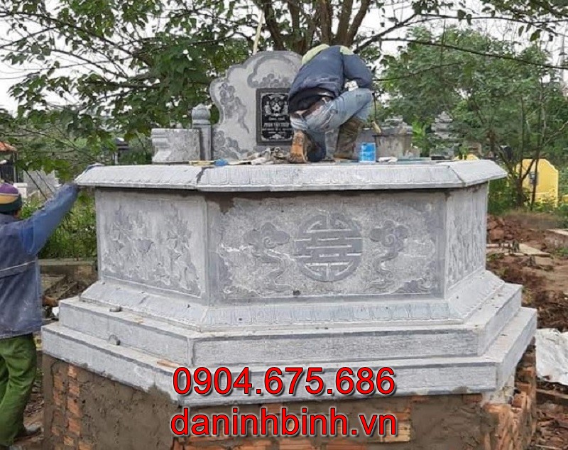 Mẫu mộ lục giác bằng đá tự nhiên bán tại Nam Định