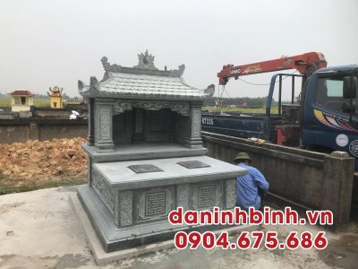 Mẫu Mộ đá đôi 1 mái đẹp chất lượng.