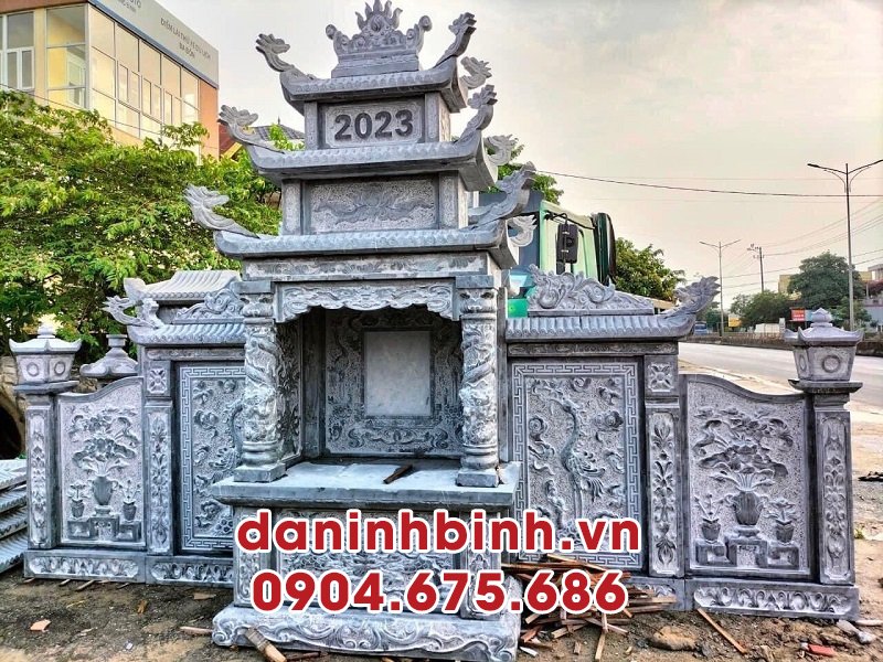 Mẫu long đình đá cánh tiên bề thế, sang trọng cho khu lăng mộ tại HCM